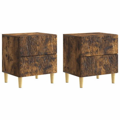 Bedside Table 2 pcs Smoked Oak 43 x 34.5 x 48 cm
