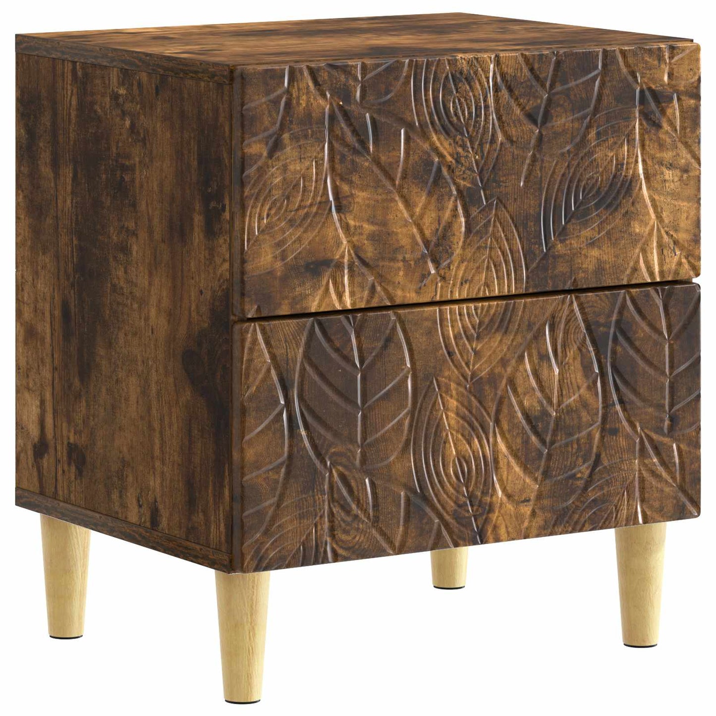 Bedside Table 2 pcs Smoked Oak 43 x 34.5 x 48 cm