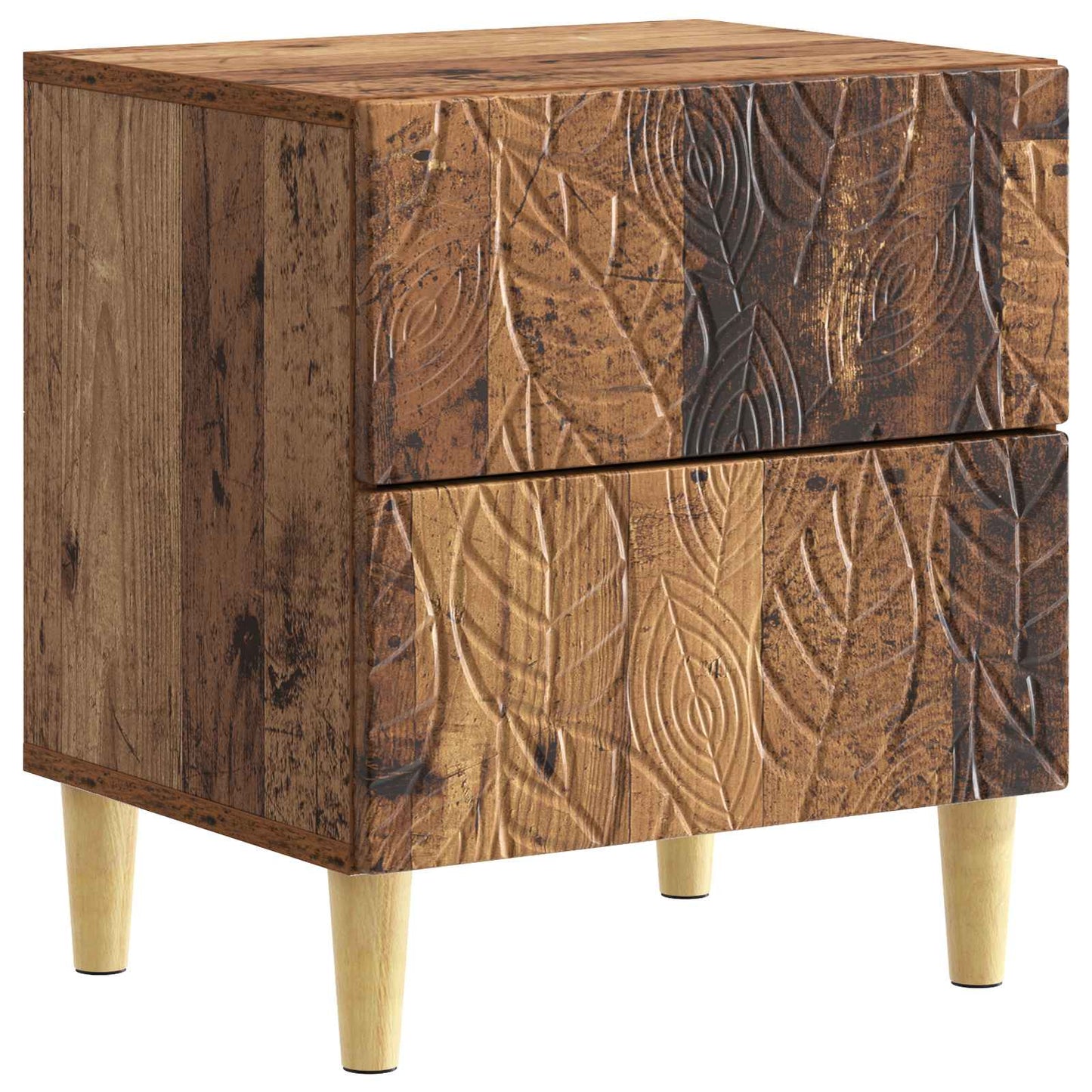 Bedside Table 2 pcs Old Wood 43 x 34.5 x 48 cm Engineered Wood