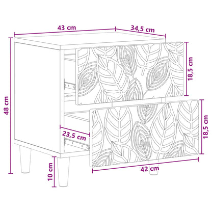Bedside Table 2 pcs Old Wood 43 x 34.5 x 48 cm Engineered Wood