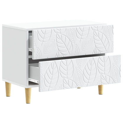 Bedside Table White 62 x 34.5 x 48 cm Engineered Wood