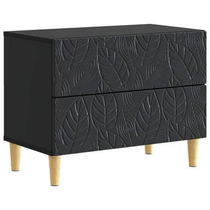 Bedside Table Black 62 x 34.5 x 48 cm Engineered Wood