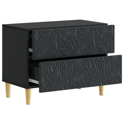 Bedside Table Black 62 x 34.5 x 48 cm Engineered Wood