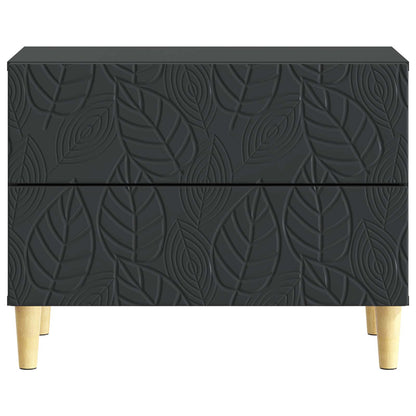 Bedside Table Black 62 x 34.5 x 48 cm Engineered Wood