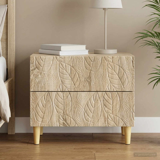 Bedside Table Sonoma Oak 62 x 34.5 x 48 cm Engineered Wood