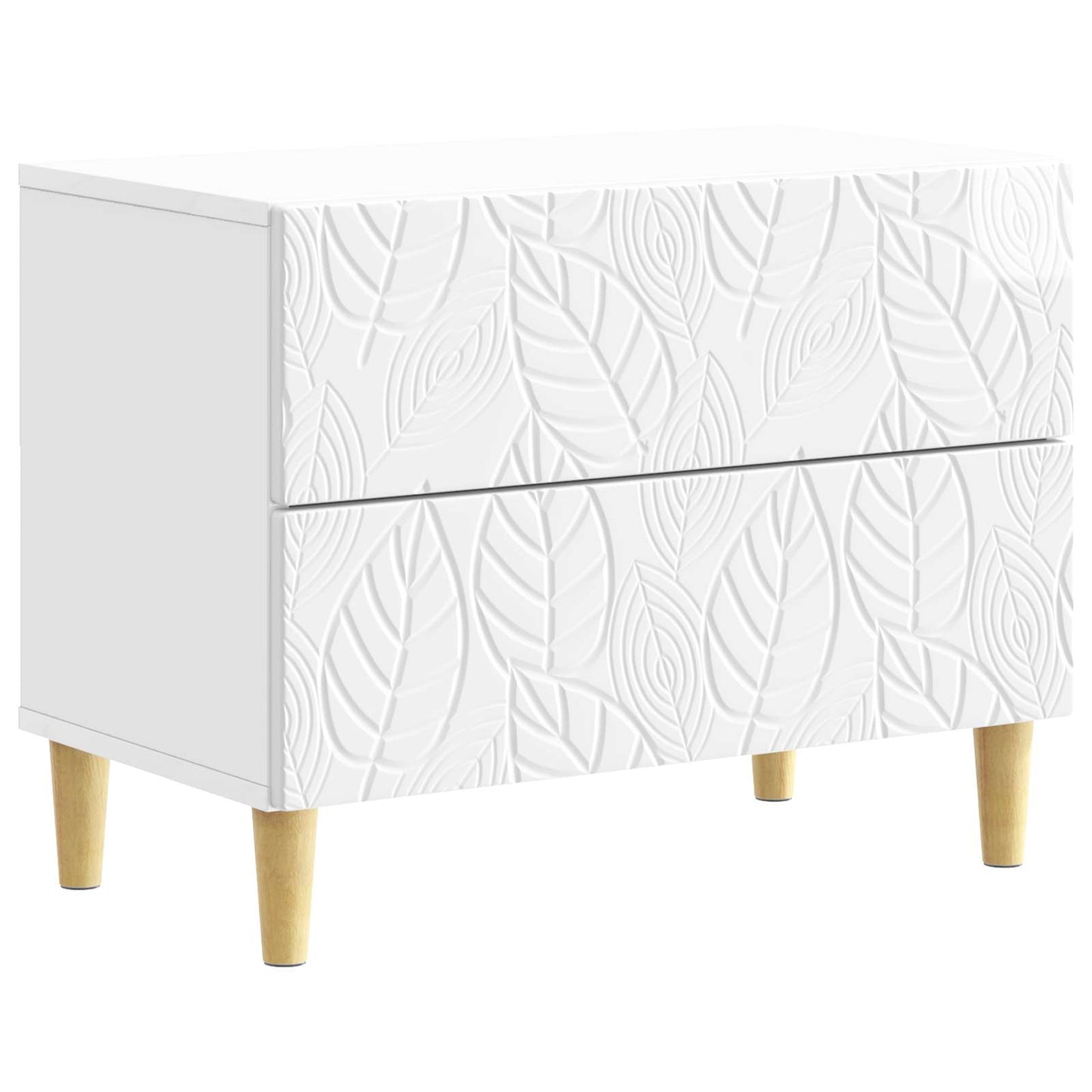 Bedside Table High Gloss White 62 x 34.5 x 48 cm
