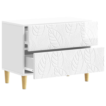 Bedside Table High Gloss White 62 x 34.5 x 48 cm