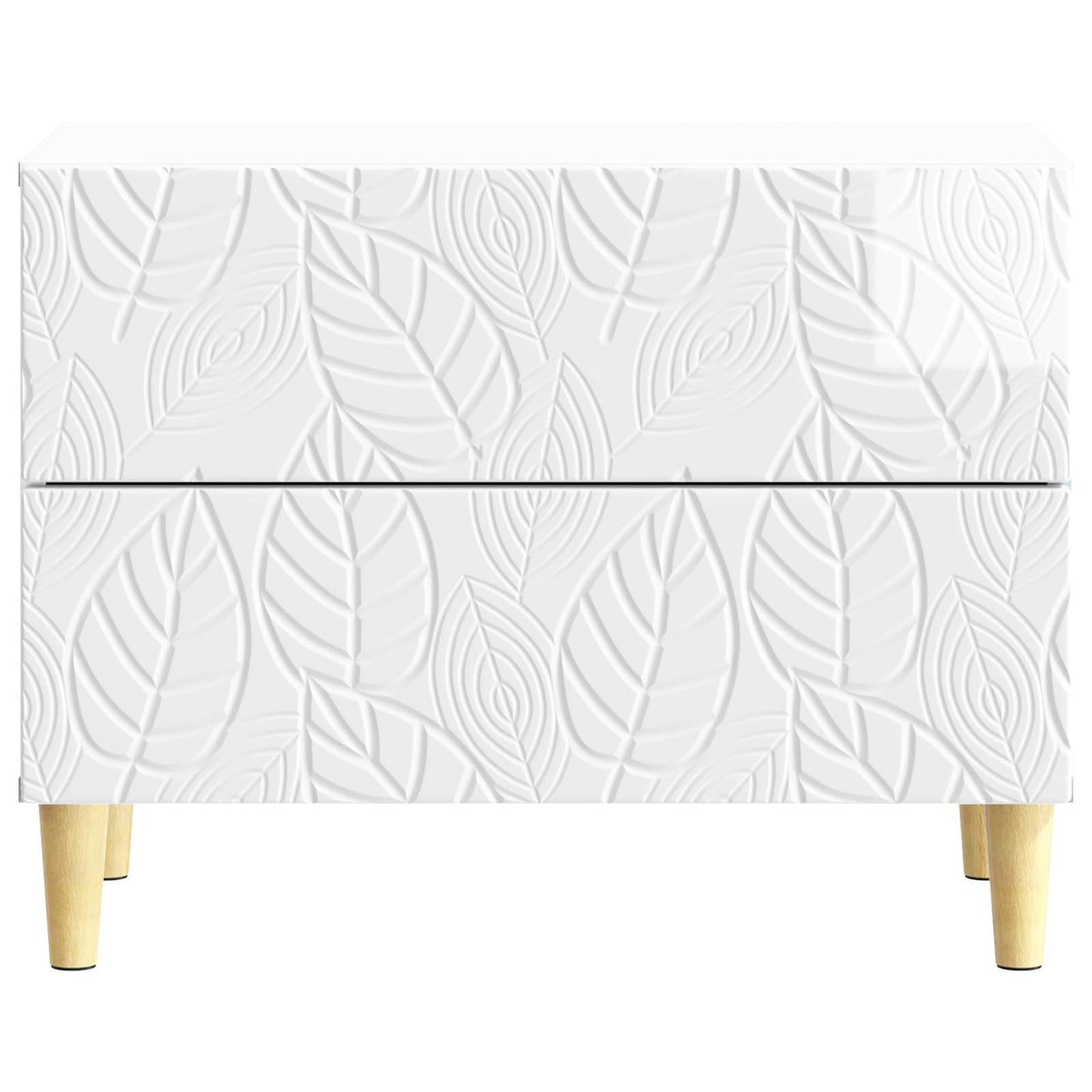 Bedside Table High Gloss White 62 x 34.5 x 48 cm