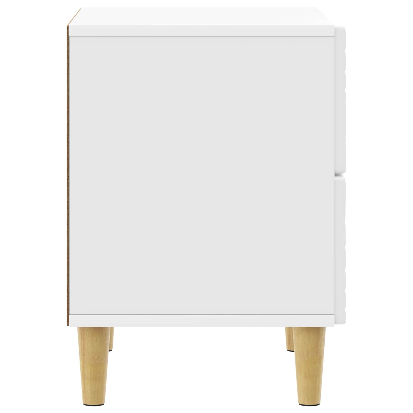 Bedside Table High Gloss White 62 x 34.5 x 48 cm