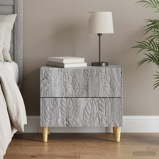 Bedside Table Grey Sonoma 62 x 34.5 x 48 cm Engineered Wood