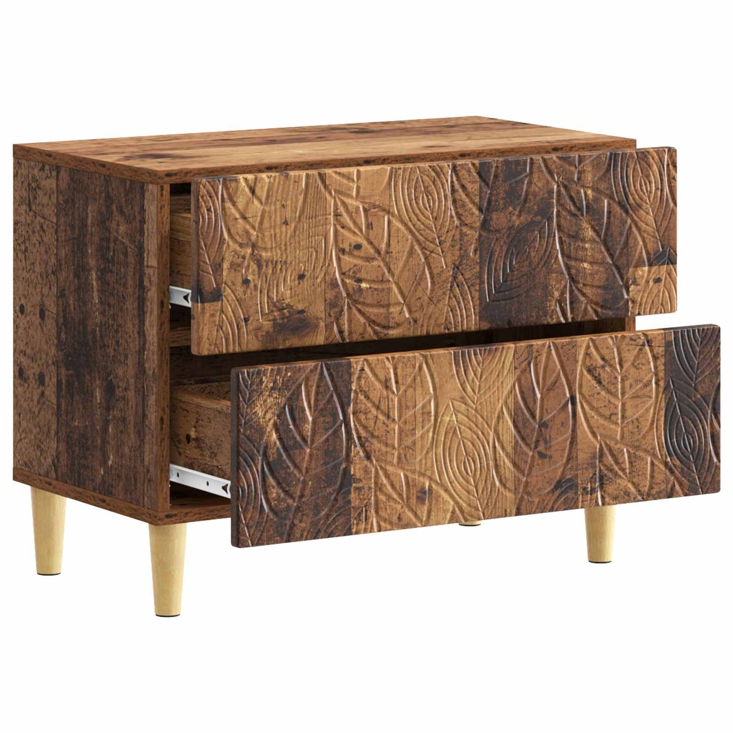 Bedside Table Old Wood 62 x 34.5 x 48 cm Engineered Wood