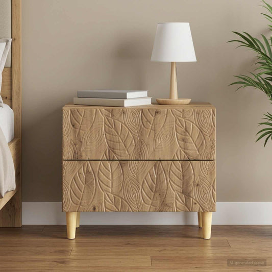 Bedside Table Artisan Oak 62 x 34.5 x 48 cm Engineered Wood