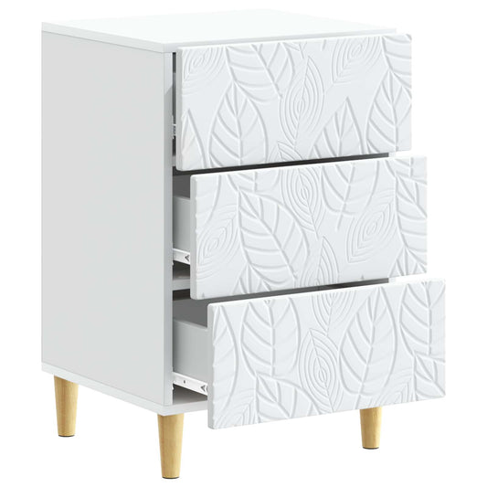 Bedside Table White 43 x 39.5 x 66.5 cm Engineered Wood