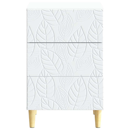 Bedside Table White 43 x 39.5 x 66.5 cm Engineered Wood