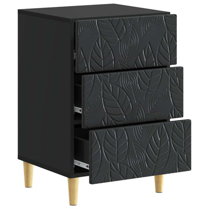 Bedside Table Black 43 x 39.5 x 66.5 cm Engineered Wood