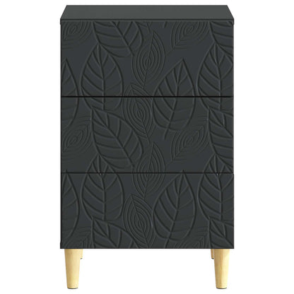 Bedside Table Black 43 x 39.5 x 66.5 cm Engineered Wood