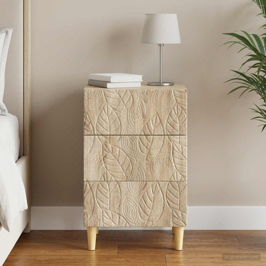 Bedside Table Sonoma Oak 43 x 39.5 x 66.5 cm Engineered Wood