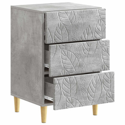 Bedside Table Concrete Grey 43 x 39.5 x 66.5 cm Engineered Wood