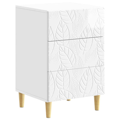 Bedside Table High Gloss White 43 x 39.5 x 66.5 cm