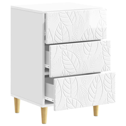 Bedside Table High Gloss White 43 x 39.5 x 66.5 cm