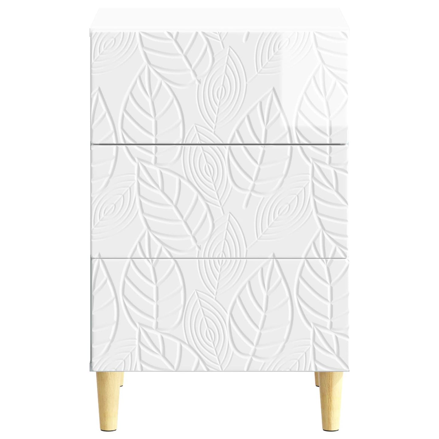 Bedside Table High Gloss White 43 x 39.5 x 66.5 cm