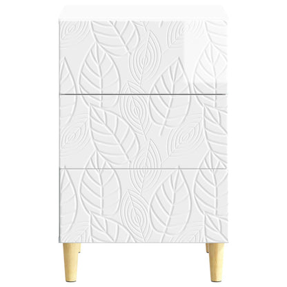 Bedside Table High Gloss White 43 x 39.5 x 66.5 cm