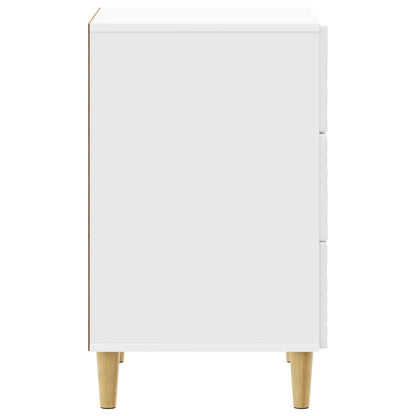 Bedside Table High Gloss White 43 x 39.5 x 66.5 cm
