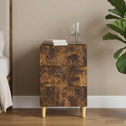 Bedside Table Smoked Oak 43 x 39.5 x 66.5 cm Engineered Wood
