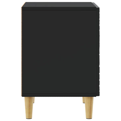 Bedside Table Black 43 x 34.5 x 50 cm Engineered Wood