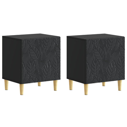Bedside Table 2 pcs Black 43 x 34.5 x 50 cm Engineered Wood
