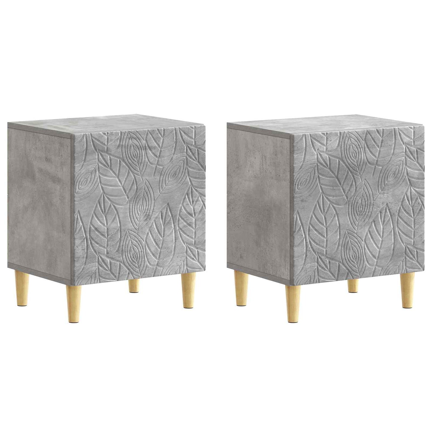 Bedside Table 2 pcs Concrete Grey 43 x 34.5 x 50 cm