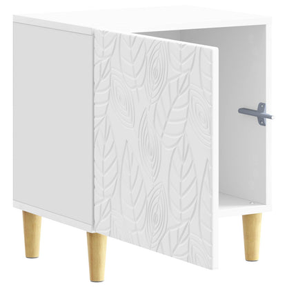 Bedside Table High Gloss White 43 x 34.5 x 50 cm