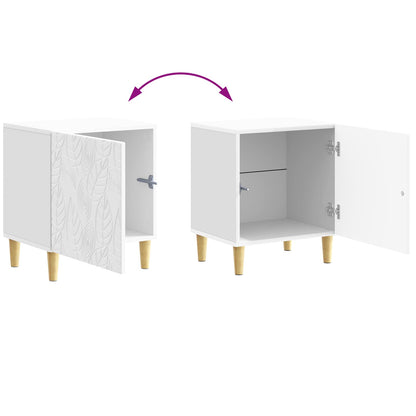 Bedside Table High Gloss White 43 x 34.5 x 50 cm