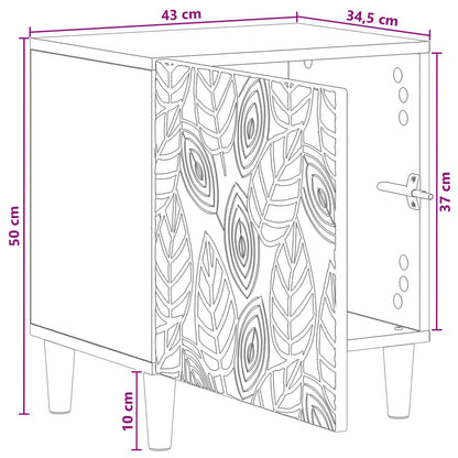 Bedside Table 2 pcs Old Wood 43 x 34.5 x 50 cm Engineered Wood