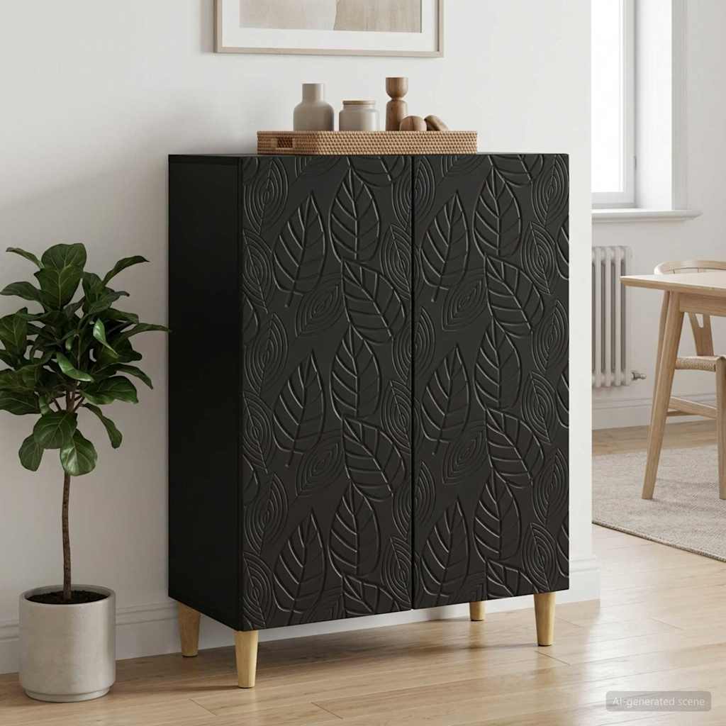 Sideboard Black 66 x 34.5 x 90 cm Engineered Wood
