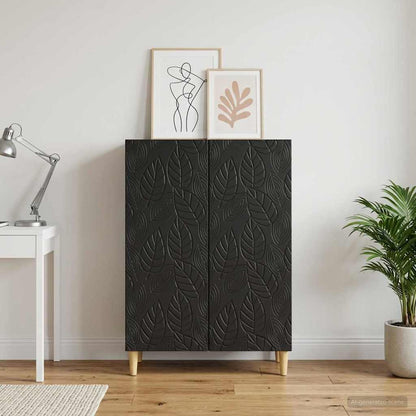 Sideboard Black 66 x 34.5 x 90 cm Engineered Wood