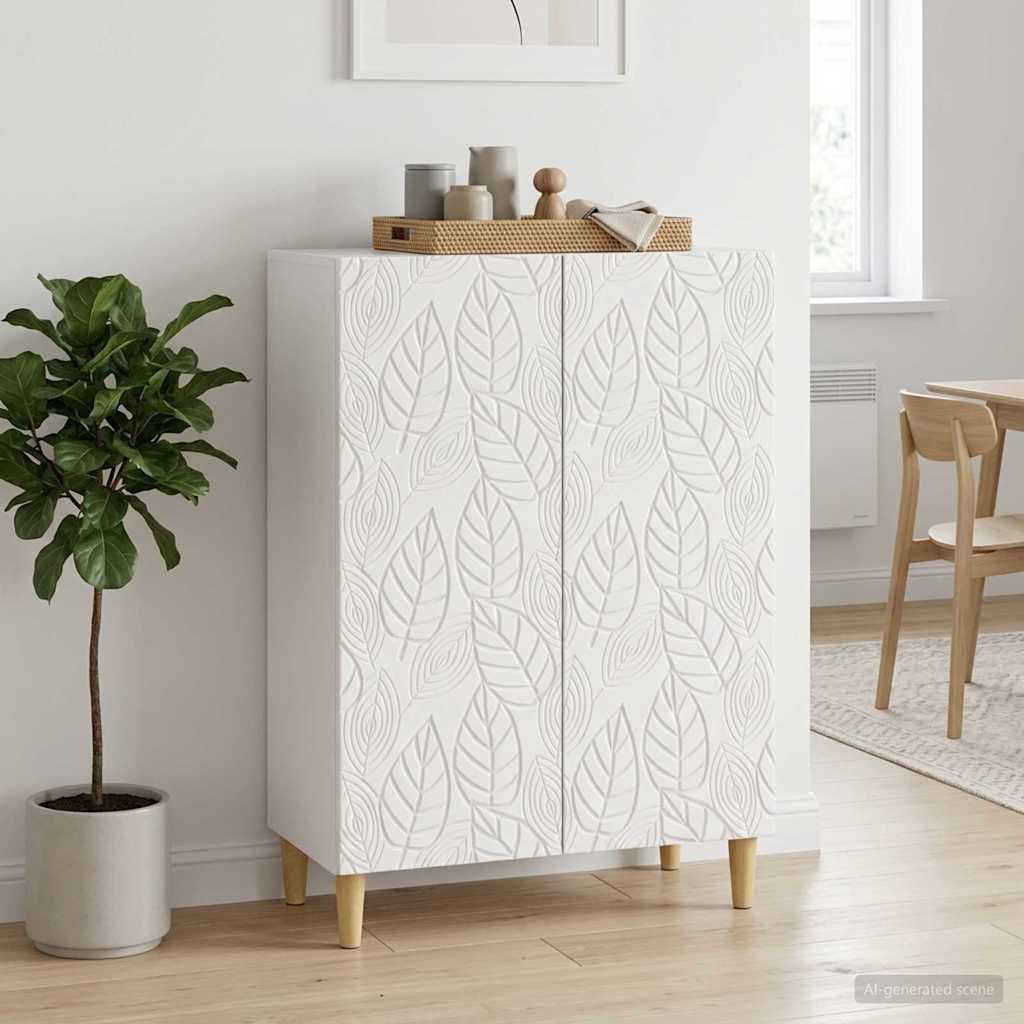 Sideboard High Gloss White 66 x 34.5 x 90 cm Engineered Wood
