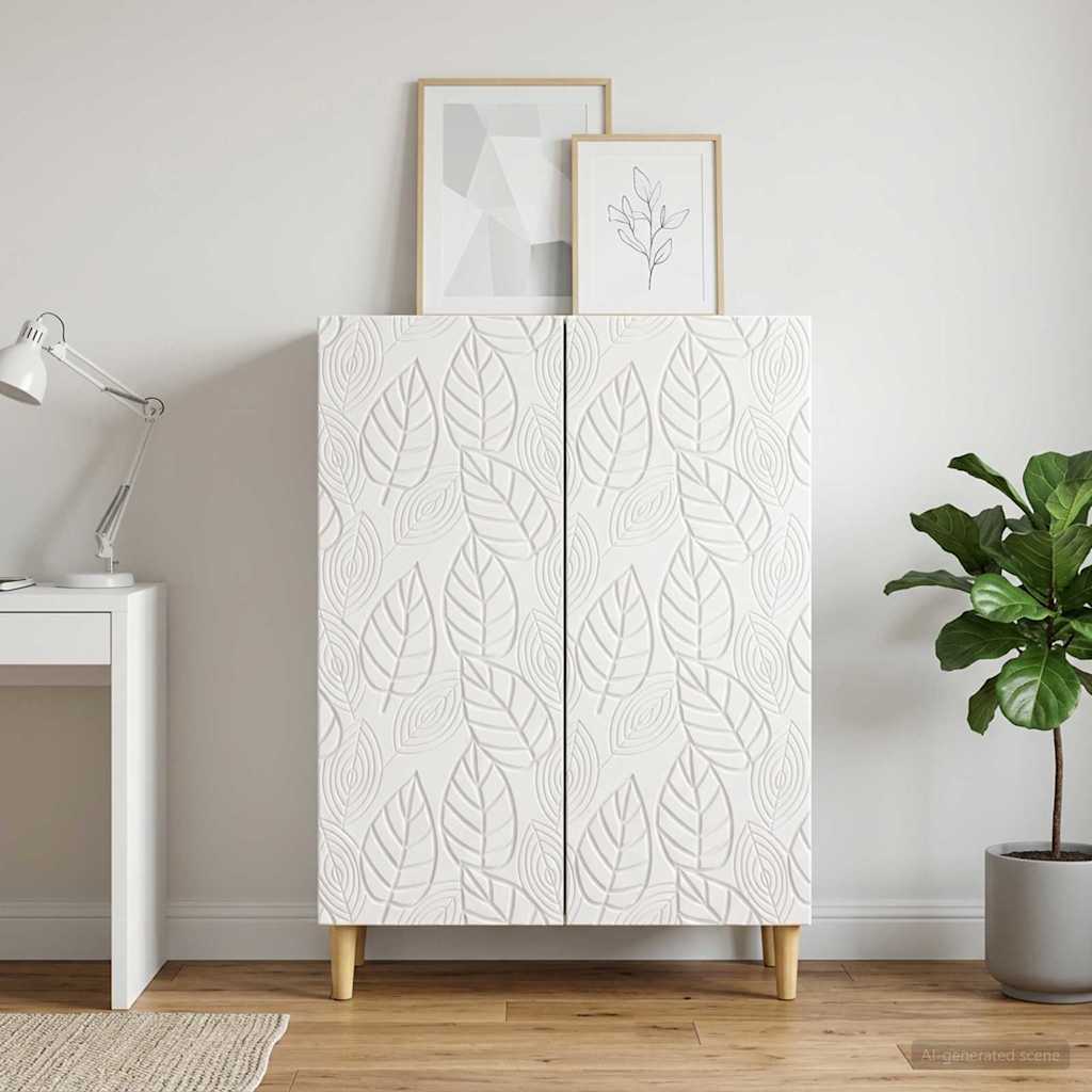 Sideboard High Gloss White 66 x 34.5 x 90 cm Engineered Wood