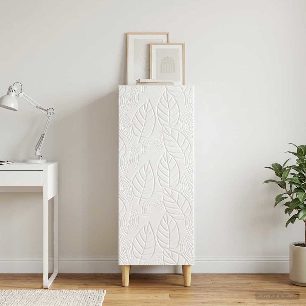 Sideboard High Gloss White 33 x 34.5 x 90 cm Engineered Wood