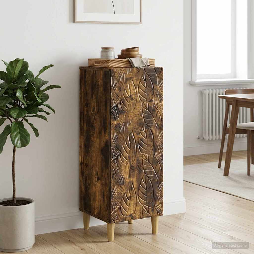 Sideboard Smoked Oak 33 x 34.5 x 90 cm Engineered Wood