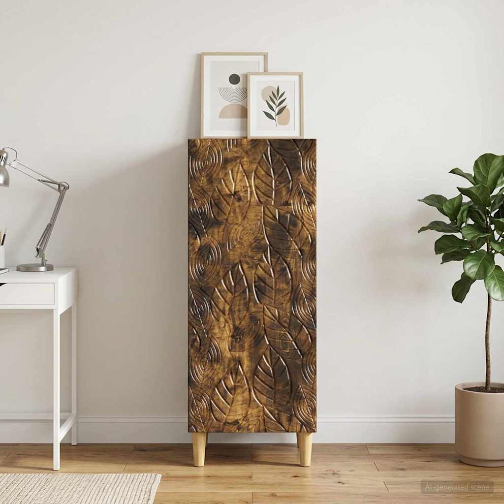 Sideboard Smoked Oak 33 x 34.5 x 90 cm Engineered Wood