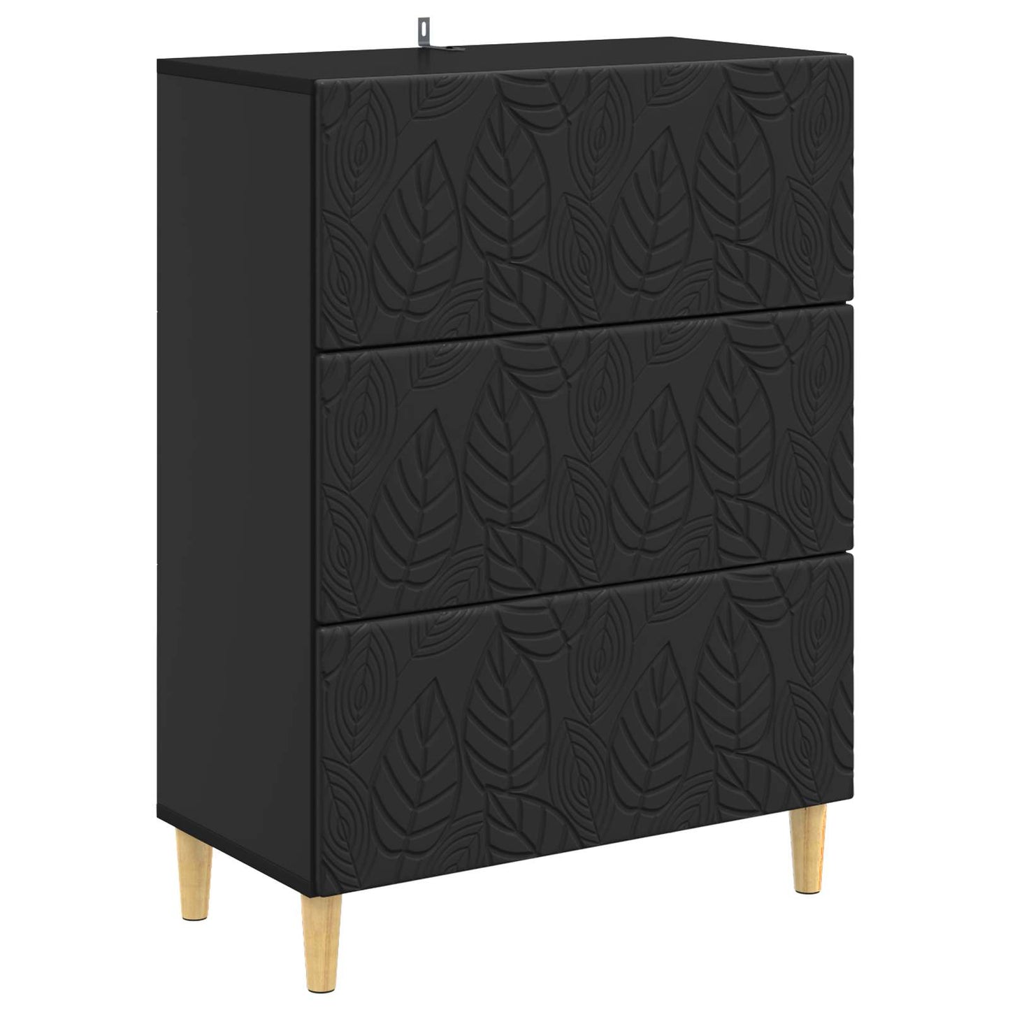 Drawer Cabinet Black 66 x 34.5 x 90 cm Engineered Wood