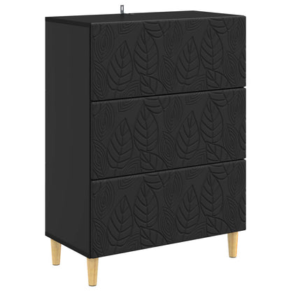 Drawer Cabinet Black 66 x 34.5 x 90 cm Engineered Wood