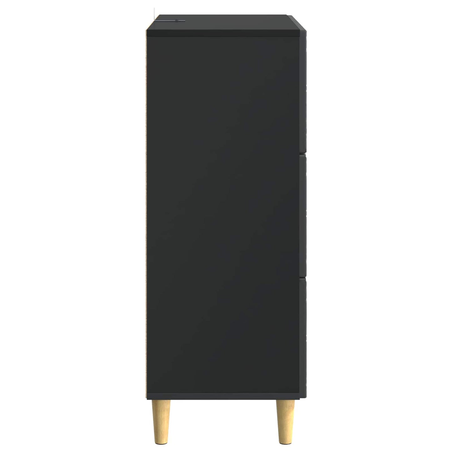 Drawer Cabinet Black 66 x 34.5 x 90 cm Engineered Wood