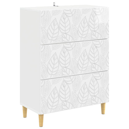 Drawer Cabinet High Gloss White 66 x 34.5 x 90 cm