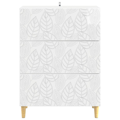 Drawer Cabinet High Gloss White 66 x 34.5 x 90 cm