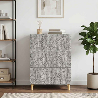 Drawer Cabinet Grey Sonoma 66 x 34.5 x 90 cm Engineered Wood
