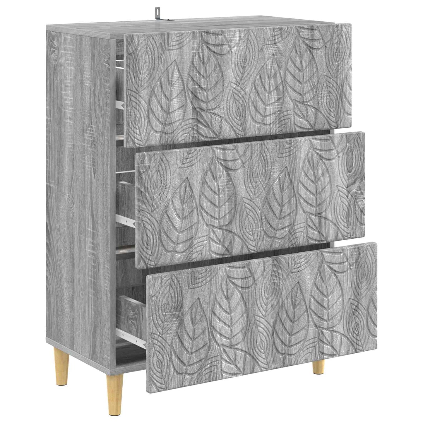 Drawer Cabinet Grey Sonoma 66 x 34.5 x 90 cm Engineered Wood