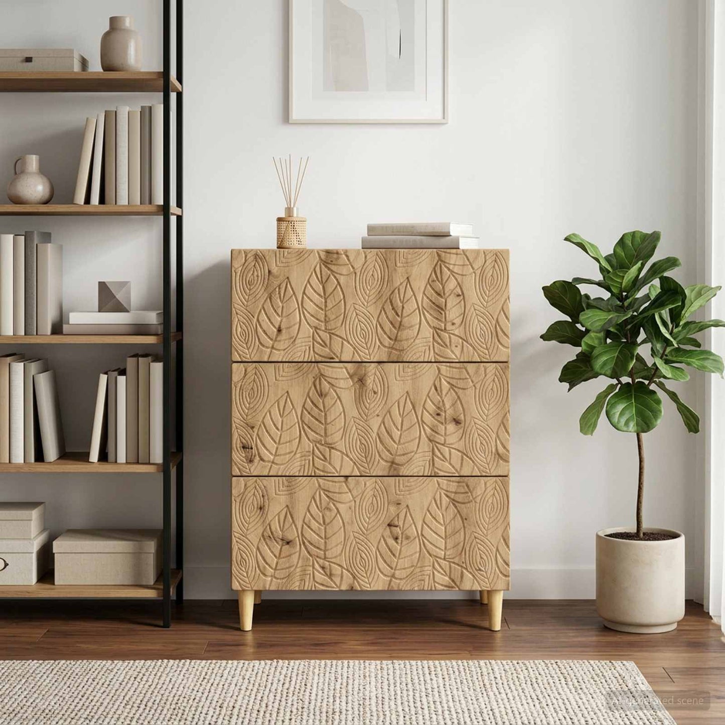 Drawer Cabinet 66 x 34.5 x 90 cm Engineered Wood Artisan Oak
