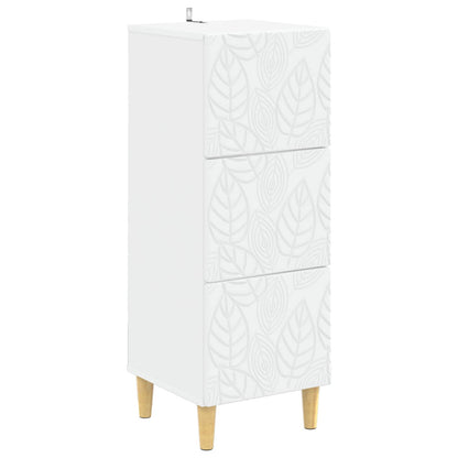 Drawer Cabinet White 33 x 34.5 x 90 cm Engineered Wood